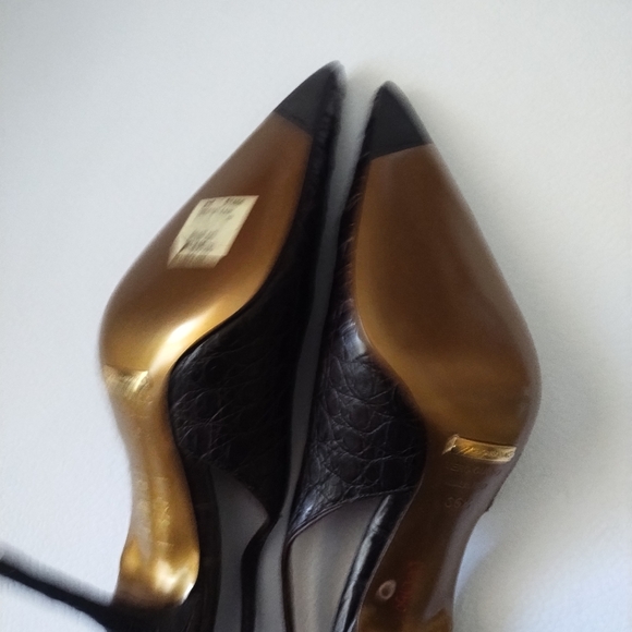 DOLCE GABBANA DARK BROWN SLINGBACK PUMP'S POINTED - Picture 10 of 13